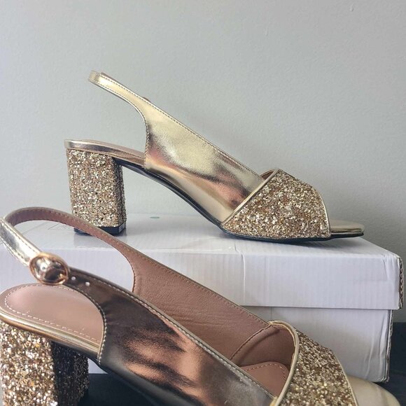 Gold Shoes - Never Worn - Picture 1 of 2